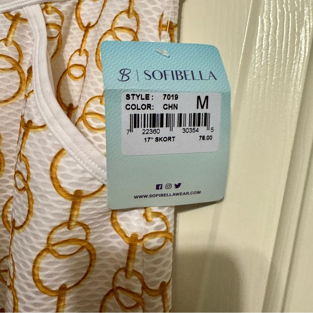 Sofibella Womens Airflow In Skort NWT Pickball Tennis Skirt Gold Chain Sz M - Picture 7 of 8